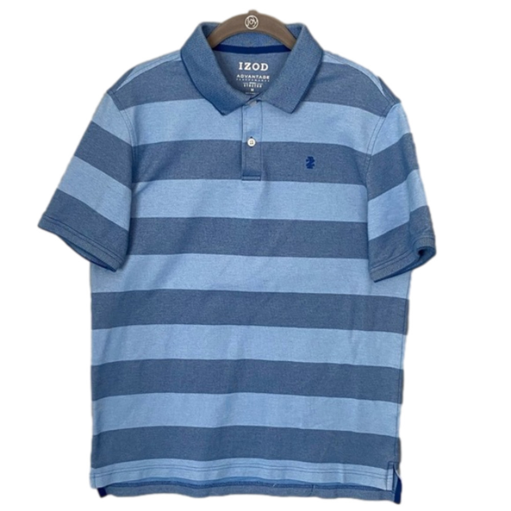 IZOD Polo Shirt Advantage Performance Natural Stretch Blue Light Blue Mens M